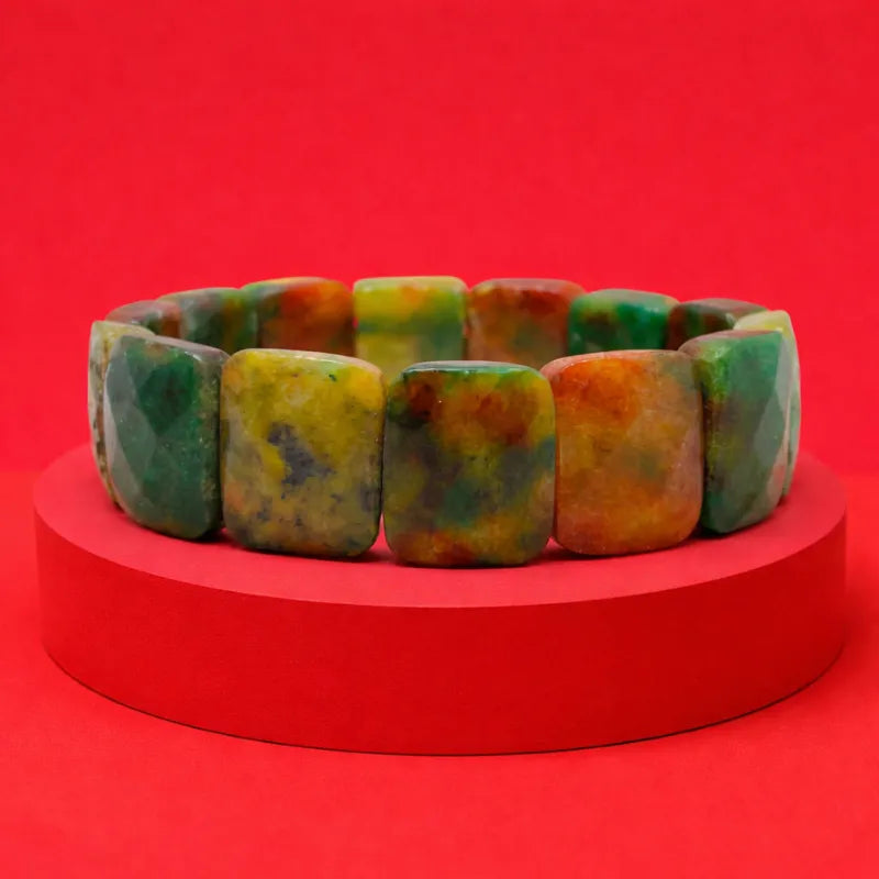 Indian Agate Bracelet (Diamond Cut Tumble)