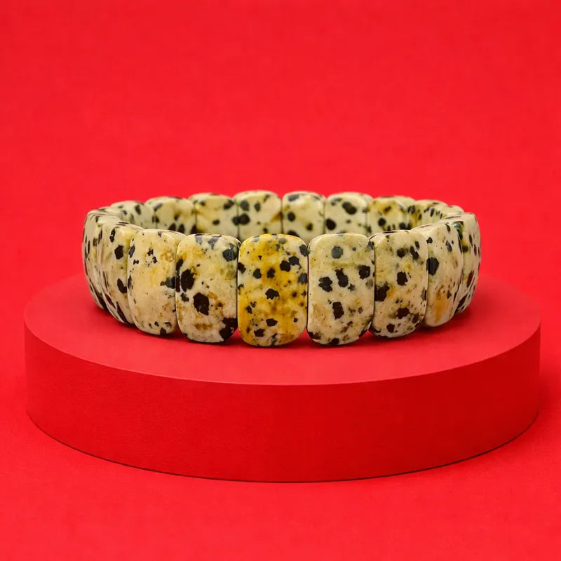 Dalmatian Jasper Gemstone bracelet - Premium Cut