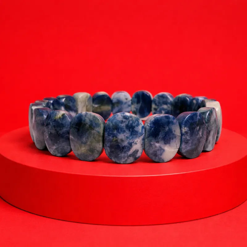 Sodalite Faceted Beads Bracelet - Oval Stone