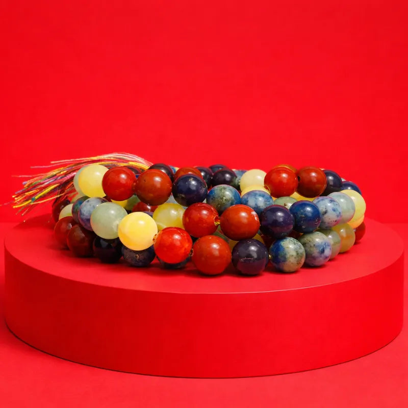 7 Chakra Stone Necklace Japa Mala 108 + 1 Bead (Knotted)